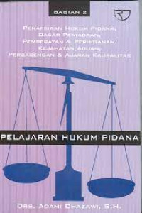 Image of PELAJARAN HUKUM PIDANA